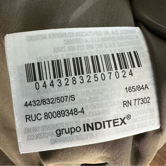 Zara Cropped Double-Breasted Utility Pea Coat Jacket, Dark Khaki, Small - Picture 13 of 13